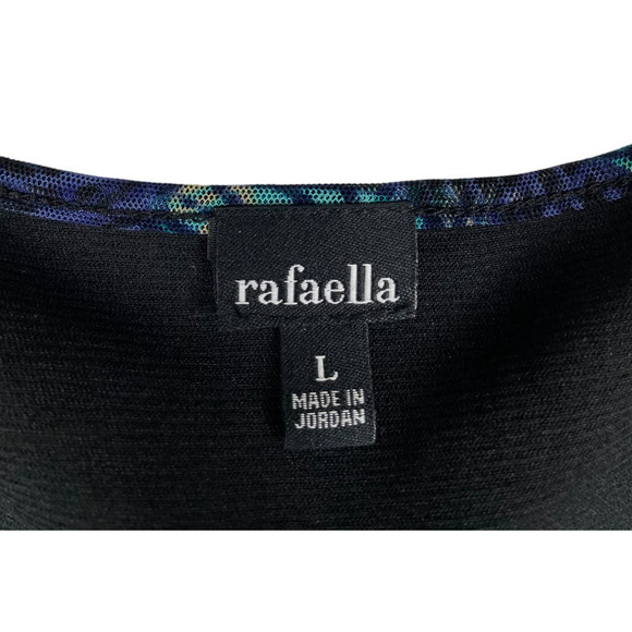 Rafaella Leaf Print Lined Blouse Papua Purple Printed Mesh Top Large NWT A0146 - Picture 5 of 8